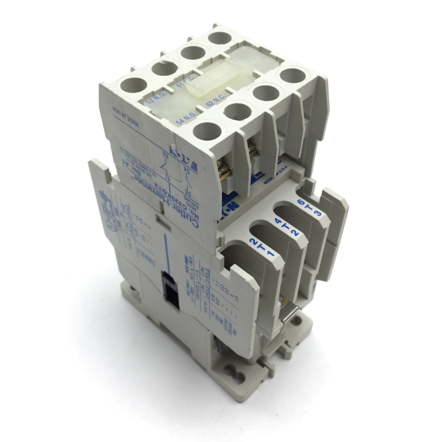 Used Eaton Cutler Hammer CE15AN3 Contactor, 3-Pole, Coil: 110/120VAC, W/ C320KGT3 Aux