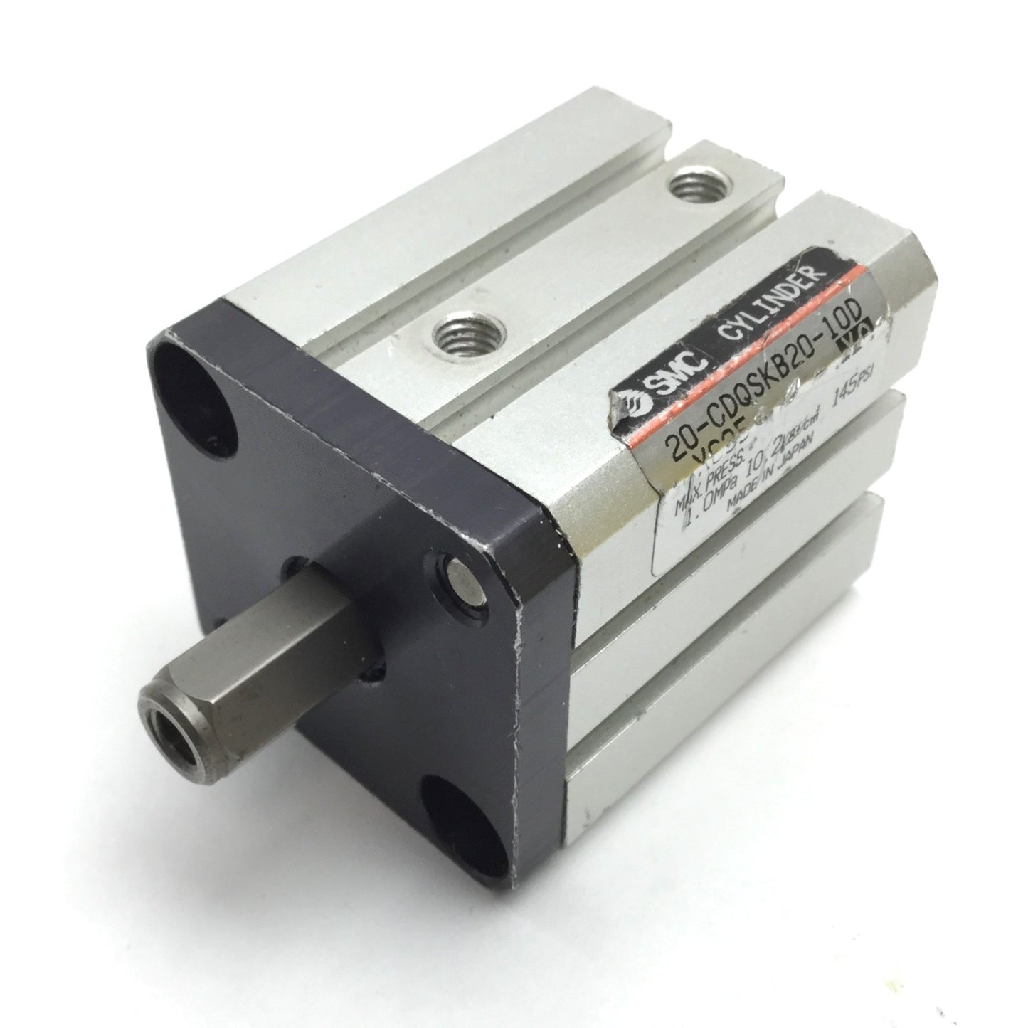 Used SMC 20-CDQSKB20-10D Compact Cylinder, Non-Rotating, Bore: 20mm, Stroke: 10mm
