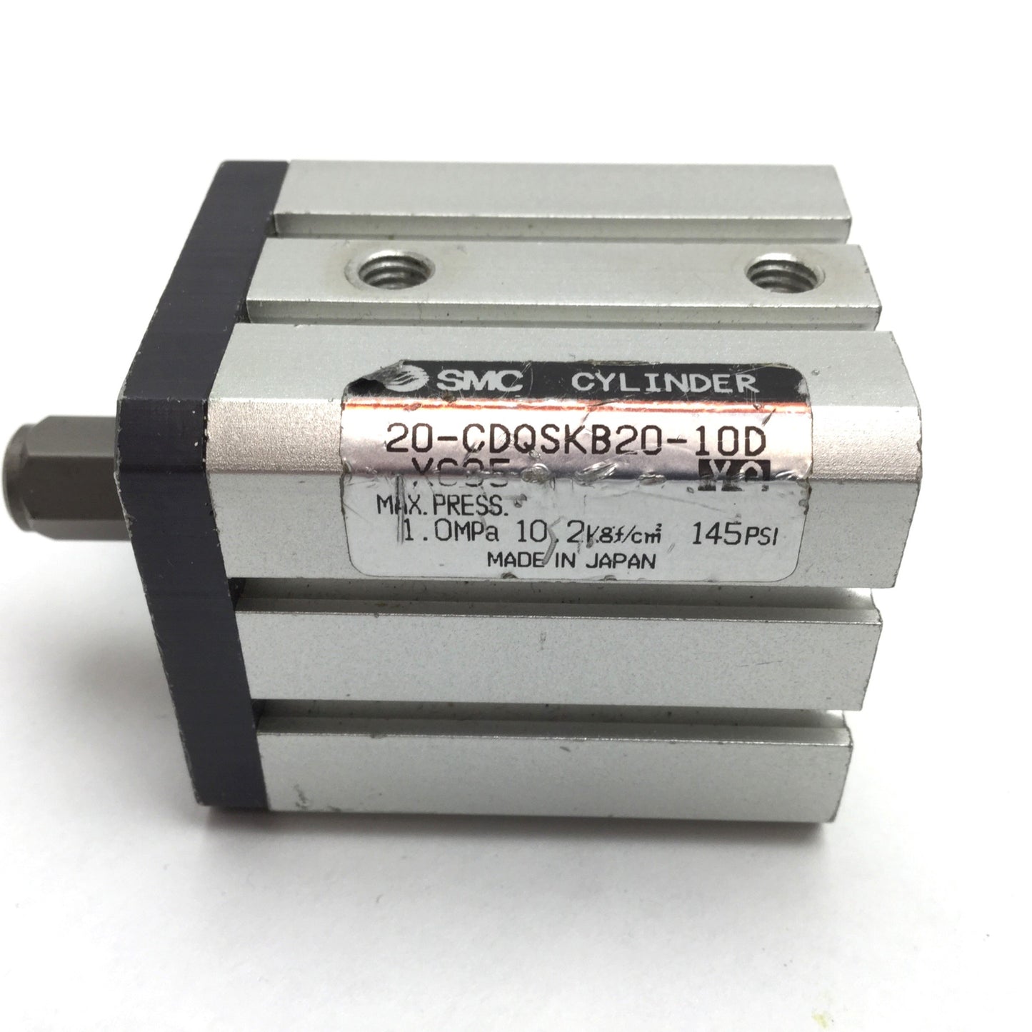 Used SMC 20-CDQSKB20-10D Compact Cylinder, Non-Rotating, Bore: 20mm, Stroke: 10mm
