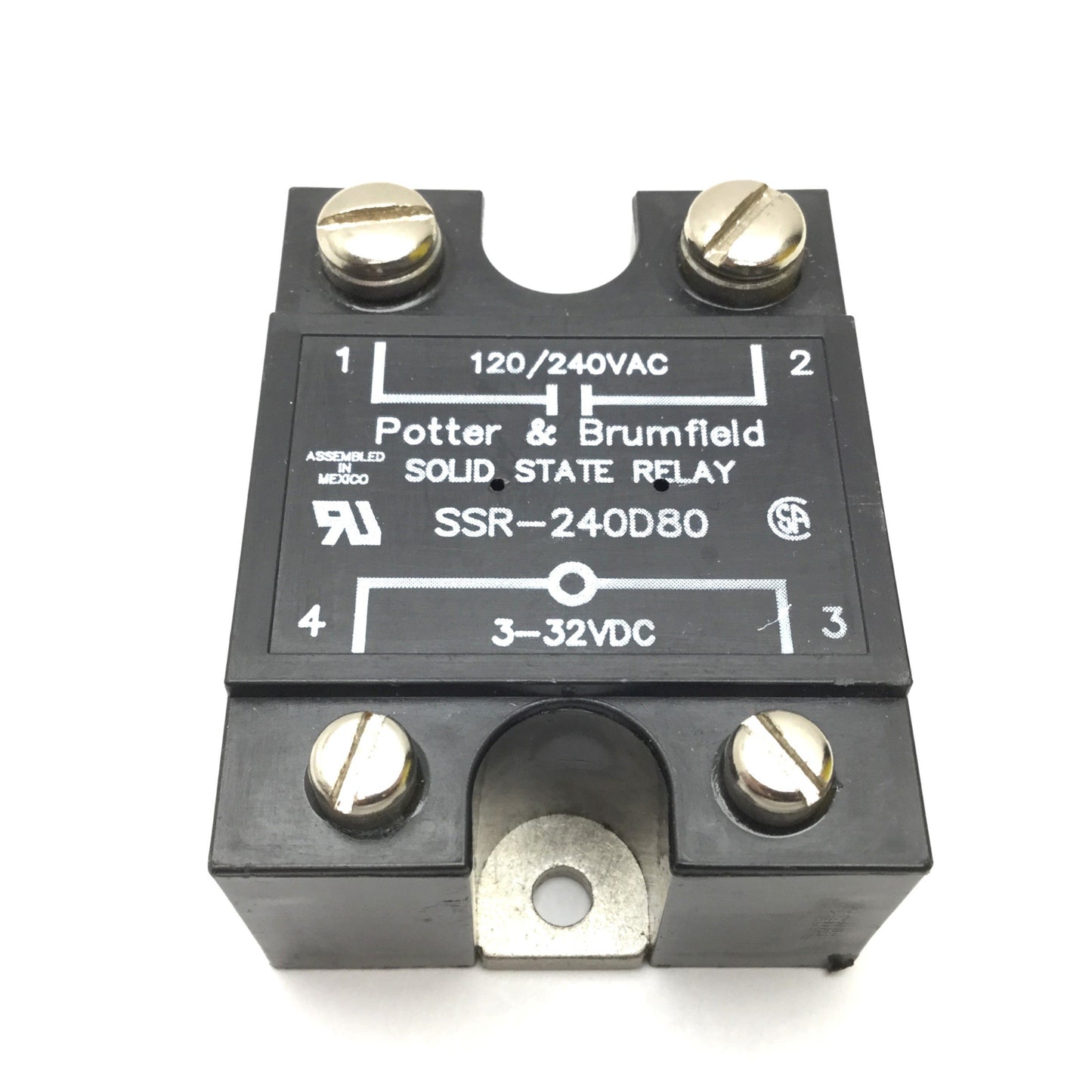 New Potter & Brumfield SSR-240D80 Solid State Relay, In 3-32VDC, Out 120/240VAC 80A