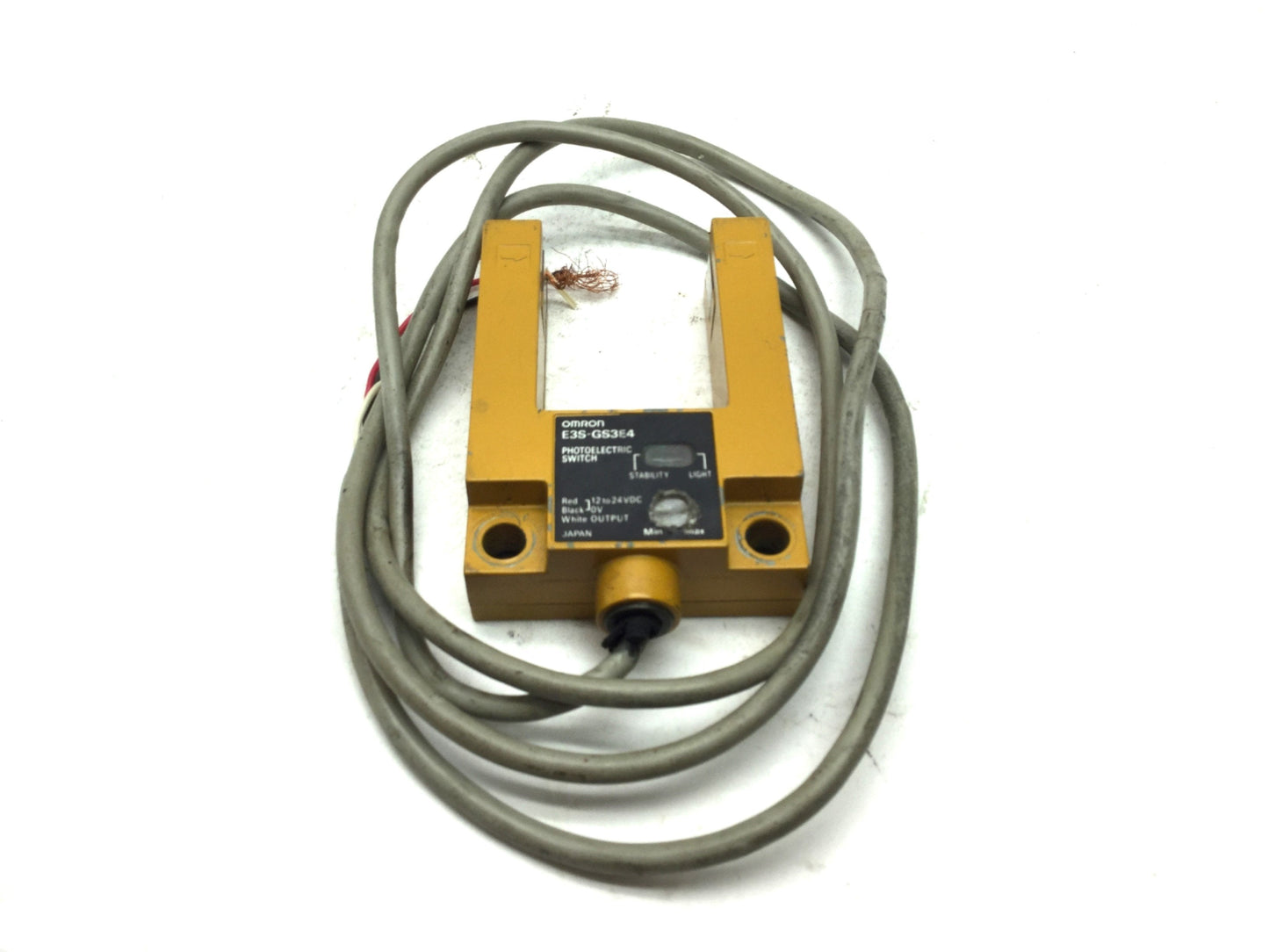 Used Omron E3S-GS3E4 Photoelectric Slotted Edge Registration Sensor NPN, 3cm 12-24VDC
