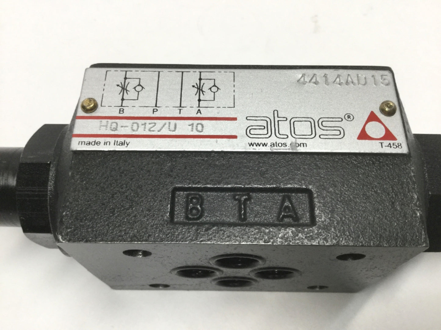 New – Open box Atos HQ-012/U 10 Hydraulic Modular Flow Control Throttle Valve Double-Acting Out