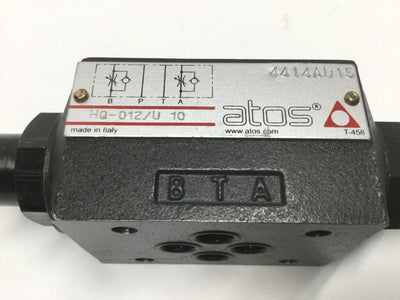 New – Open box Atos HQ-012/U 10 Hydraulic Modular Flow Control Throttle Valve Double-Acting Out