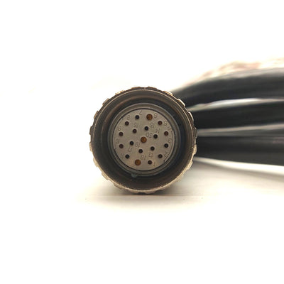 Used Servo Encoder/Feedback Cable, M23 19-Pin Round Female to 18x 22AWG Leads, 7'