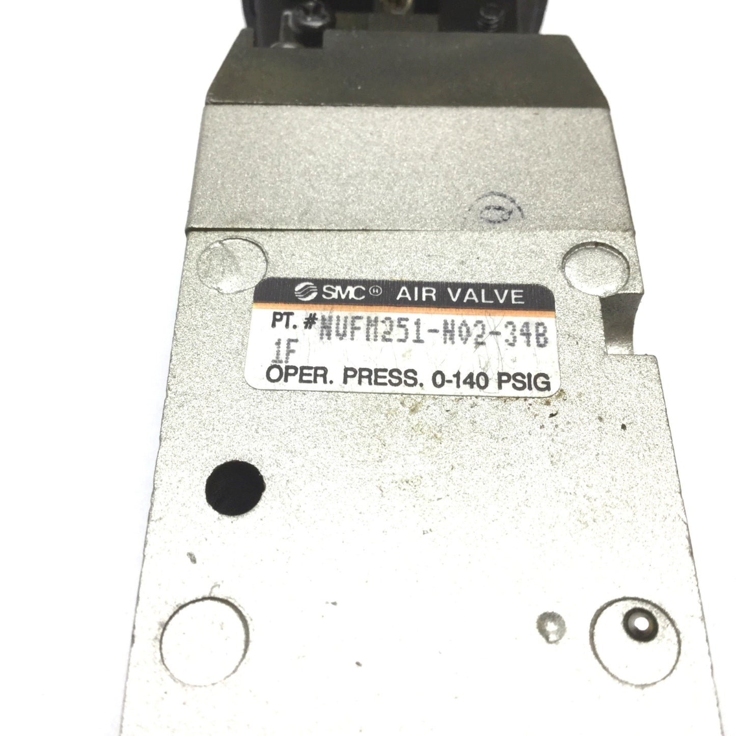 Used SMC NVFM251-N02-34B Mechanical Valve, 2-Position Selector 5-Port 1/4" NPT 140psi