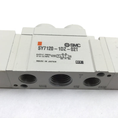 New SMC SY7120-1DZ-02T Solenoid Valve, 2-Position 5-Port 100VAC 0.15-0.7MPa 1/4" NPT