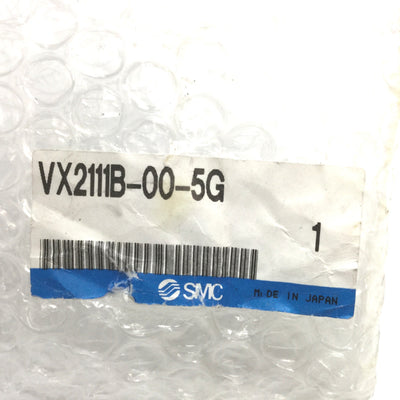 New SMC VX2111B-00-5G Solenoid Valve, Direct Operated, 2-Port, 24VDC, 15kgf/cm²