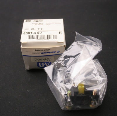New – Open box Allen Bradley 800T-XD2 Shallow Block, N.C. Series D