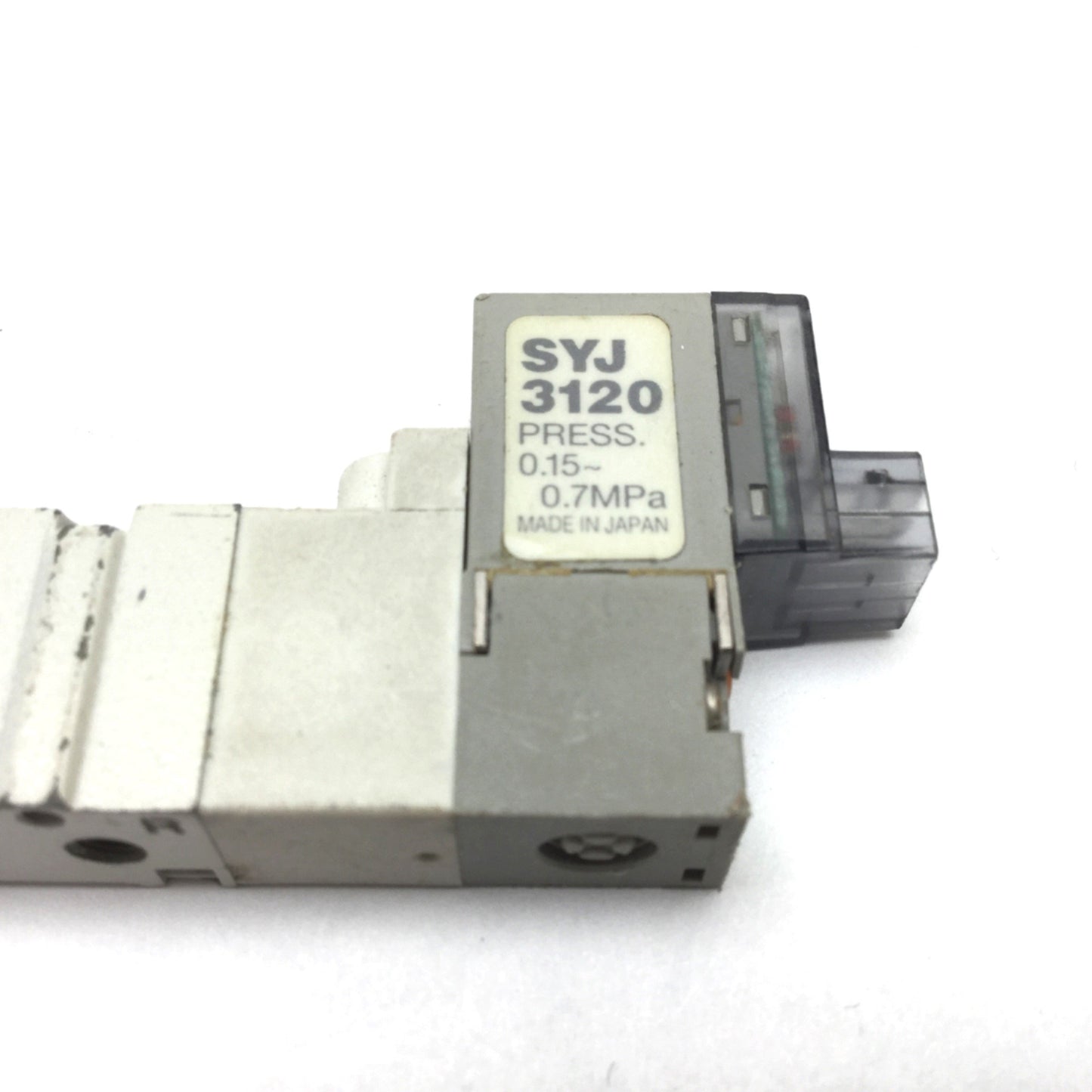 Used SMC SYJ3120 Solenoid Valve, 2-Position 5-Port, 24VDC, 0.15-0.7MPa, M3x0.5