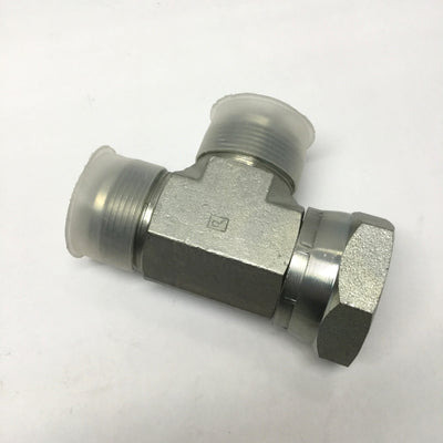 New – Open box 6602-20-20-20 Hydraulic Run Tee 1-1/4" JIC 37° Female Swivel Nut x Male Flare