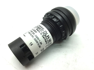 Used Eaton C22S-DLH-W-X1-K10-24 Push Button Indicator Light 22mm 24VDC