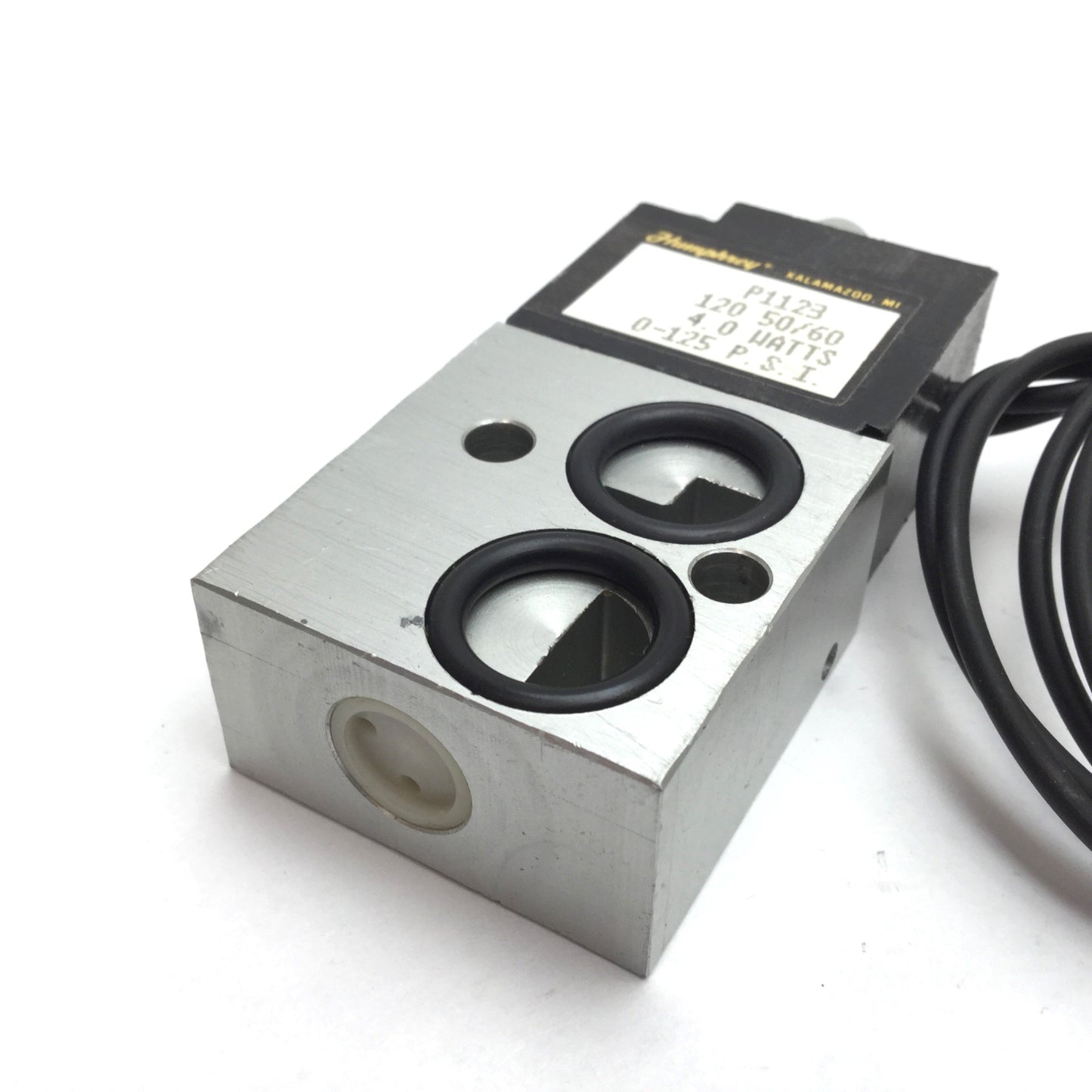 New – Open box Humphrey P1123 Solenoid Valve, 2-Position 4-Port, 120VAC, 1/8" NPT, 0-125psi