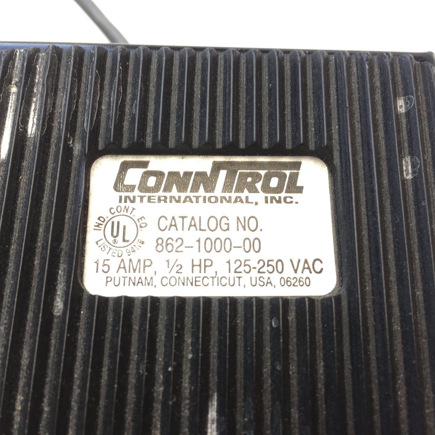 Used ConnTrol International 862-1000-00 Foot Switch Pedal Momentary 125-250VAC 15A