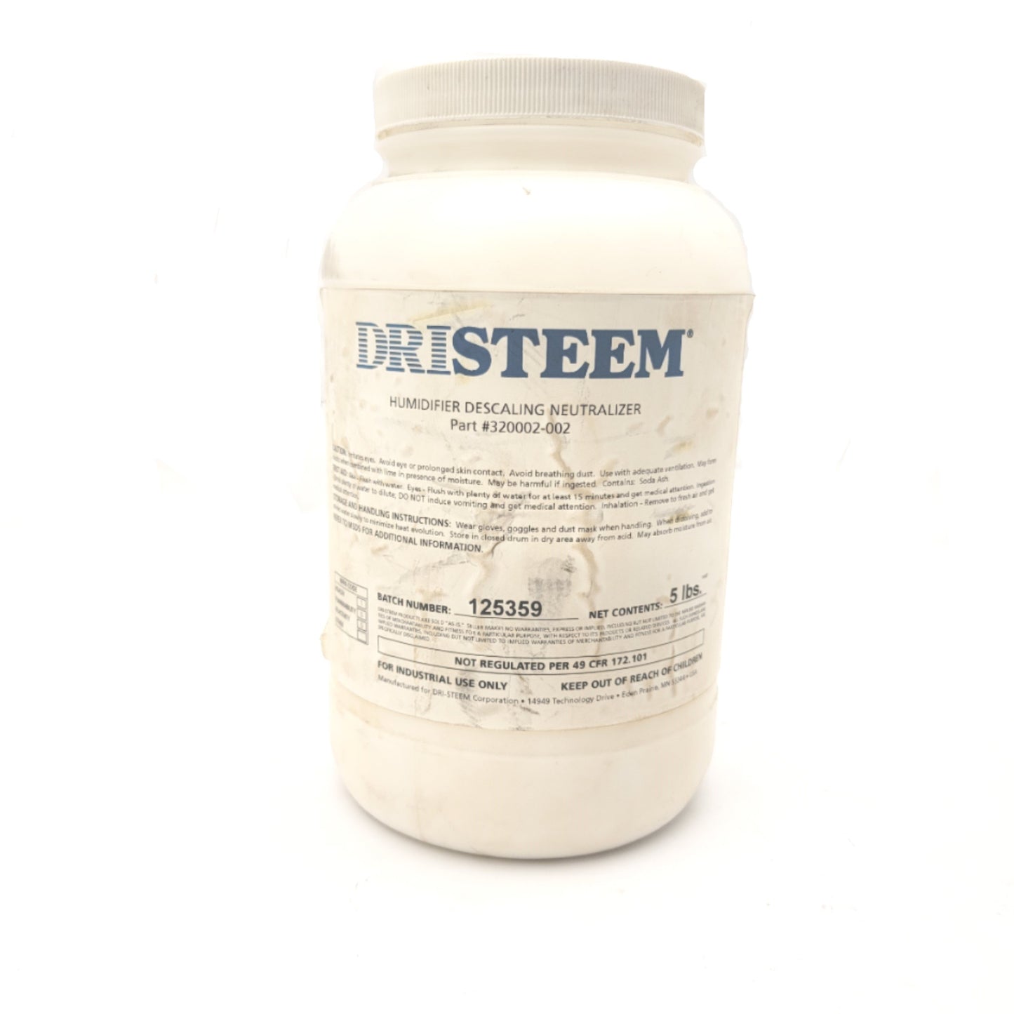 Used DriSteem 320002-002 Humidifier De-Scaling Solution Neutralizer 5lbs