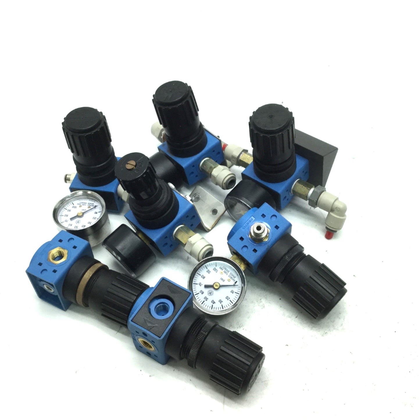 Used Lot of 7 Festo Pneumatic Regulator Ports 1/8" G In 14 Bar Out 12 Bar