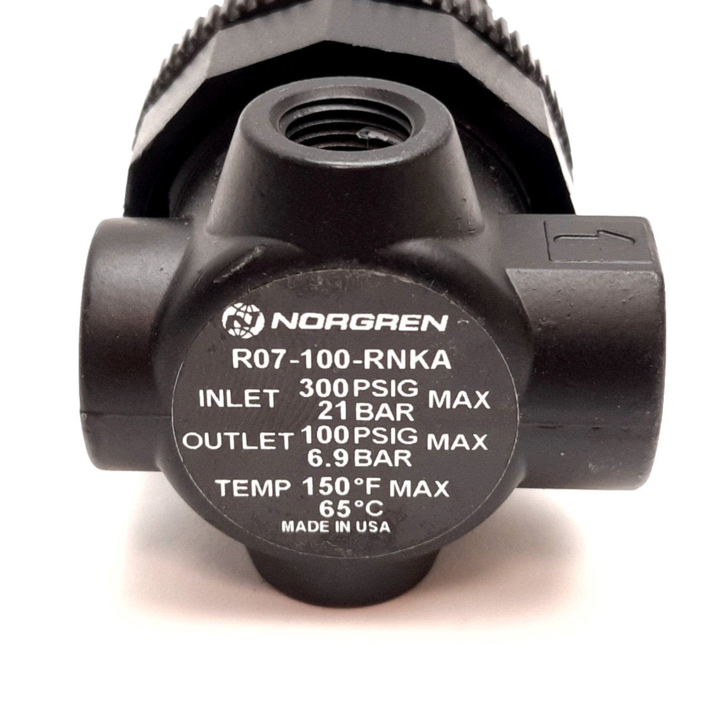 Used Norgren R07-100-RNKA Pneumatic Regulator, In: 300psi, Out: 100psi, 1/8" NPT