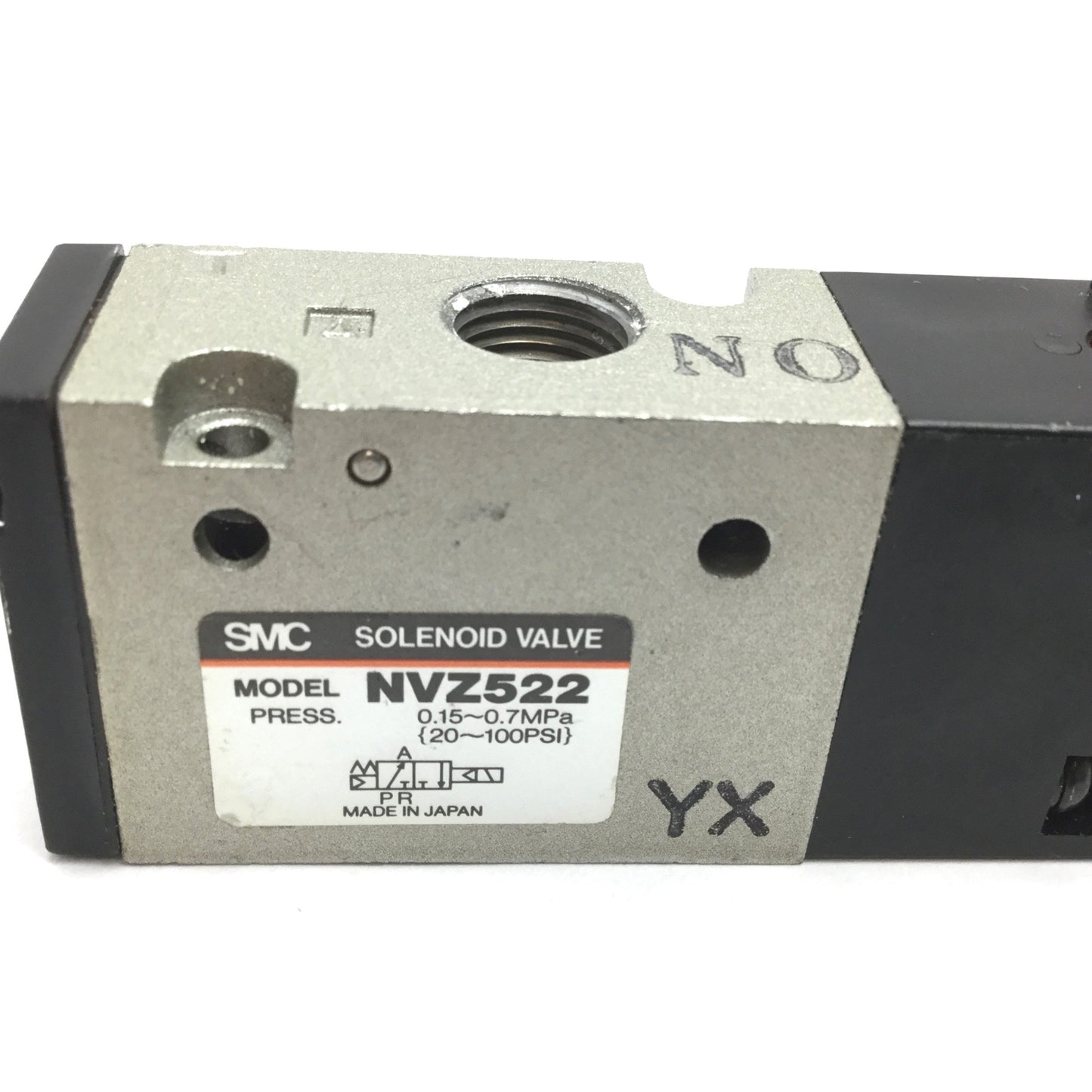 Used SMC NVZ522 Solenoid Valve, 2-Position 3-Port, 24VDC, 20-100psi, 1/8" NPT