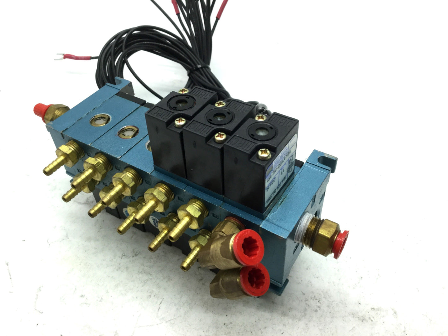 Used Mac 3x 45A-SA1-DDAA-2MA & 3x 45A-TA1-DDAA-1BA Solenoid Valves 24VDC 1/8" NPT