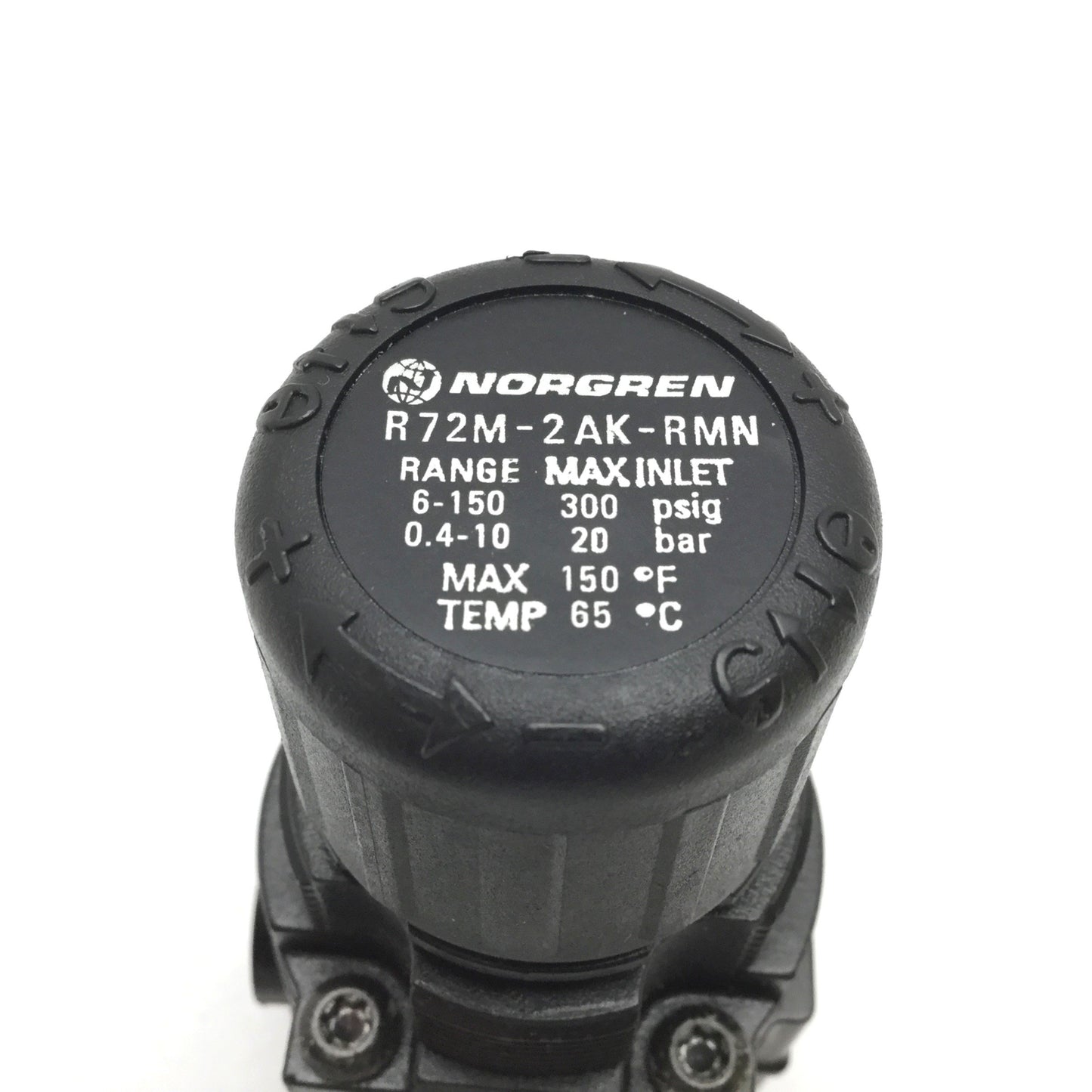 Used Norgren R72M-2AK-RMN Regulator, Inlet: 300psi Max, Set Range: 6-150psi, 1/4" NPT