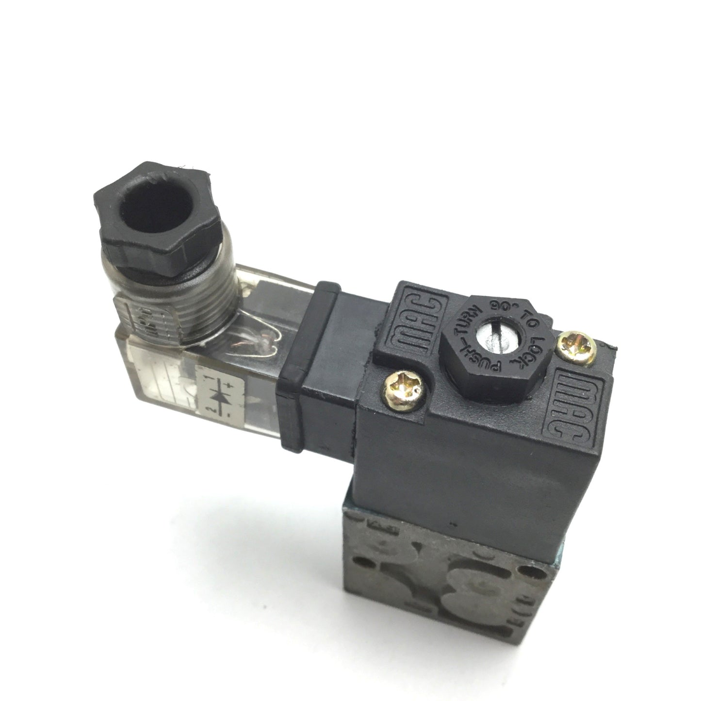Used Mac 45A-AB1-DDAJ-2KE Solenoid Valve, 2-Position 4-Port, 24VDC, 10-32, Vac-120psi