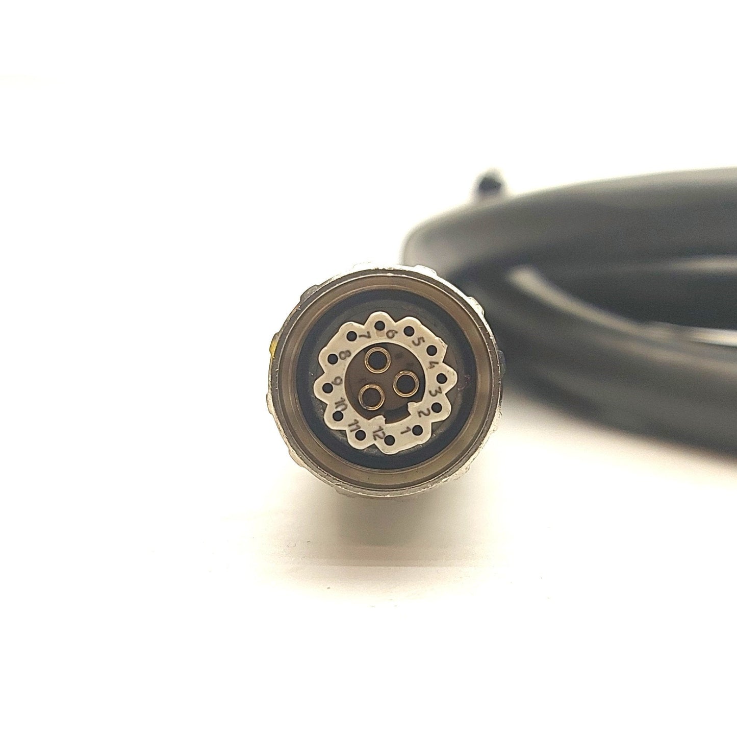 Used Hummel Cable, M16 15-Pole Female Connector to Flying Leads, 8 Feet Long, Black