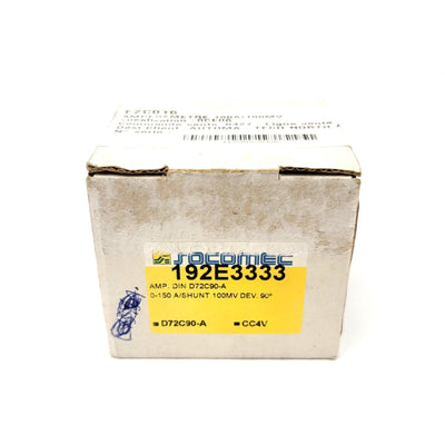 New Socomec 192E3333 Analog DC Amperemeter Range: 0-150A/100mV Dev 90° DIN 72
