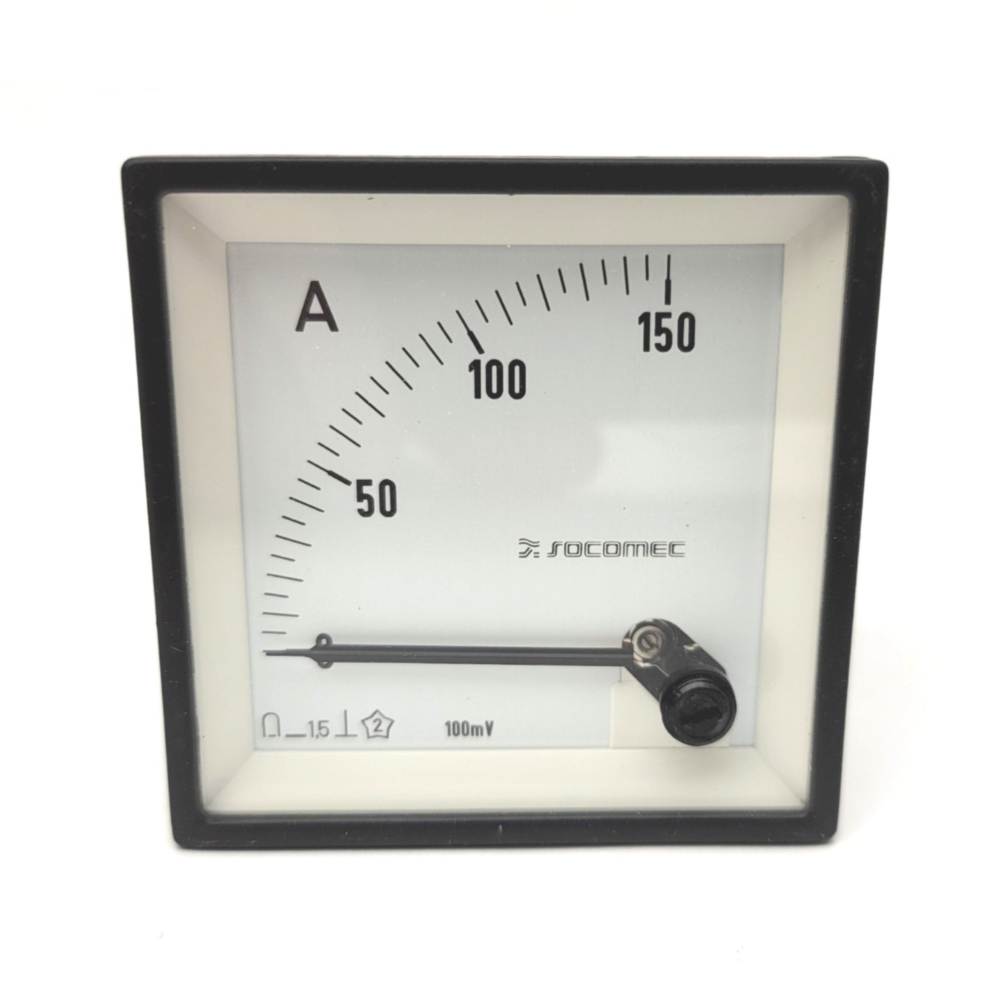 New Socomec 192E3333 Analog DC Amperemeter Range: 0-150A/100mV Dev 90° DIN 72