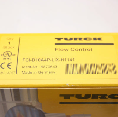 New Turck FCI-D04A4P-LIX-H1141 Adjustable Flow Sensor For Liquid Media 0.01-1L/min