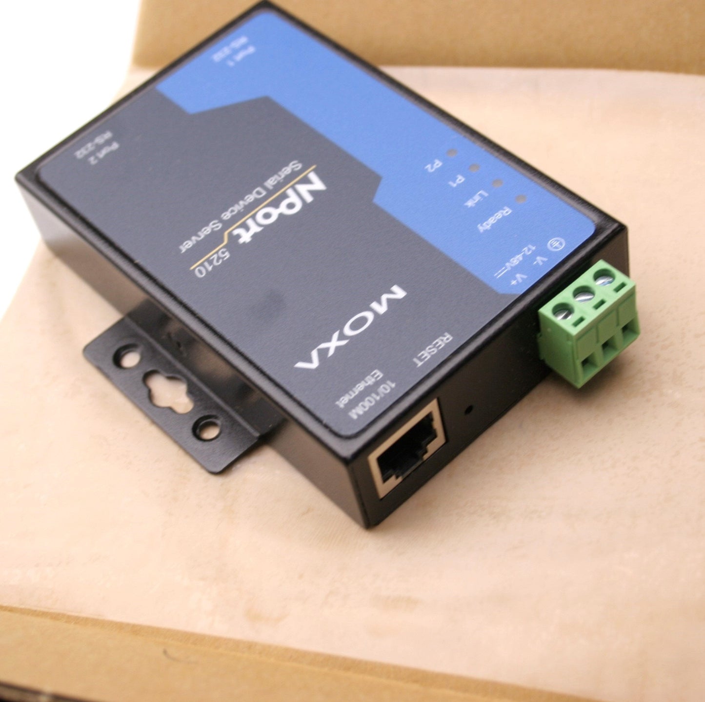 New Moxa NPort 5210 Serial Device Server, 2 Ethernet Ports, Rev 2, 12-48VDC