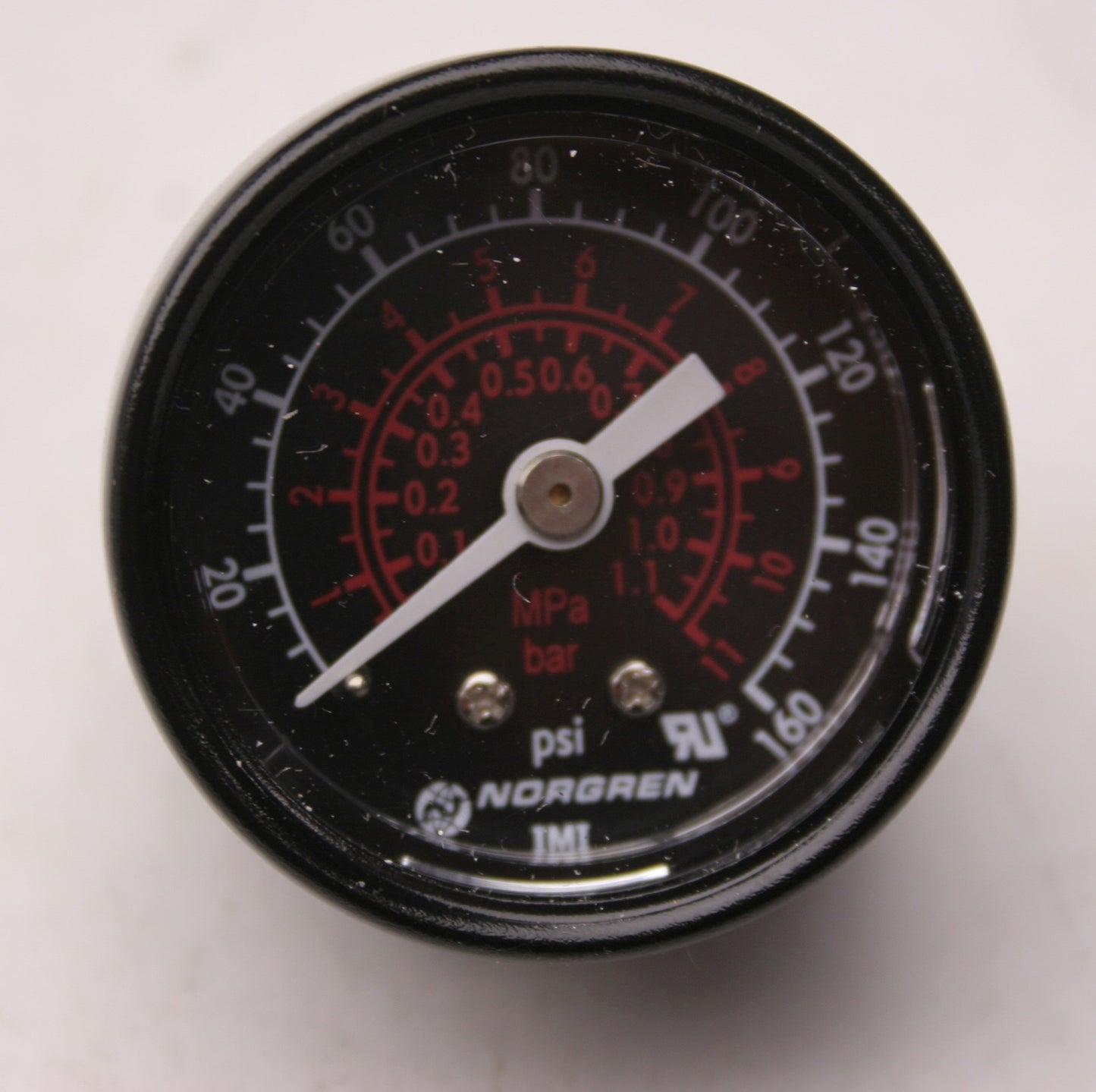 New Lot of 3 New Norgren 18-013-212 Air Pressure Gauges 160psi, 1.1MPa, 1/8" NPT