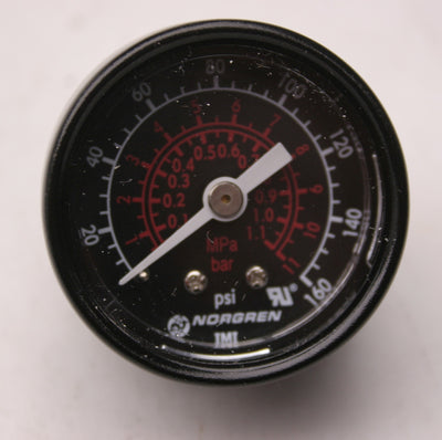 New Lot of 3 New Norgren 18-013-212 Air Pressure Gauges 160psi, 1.1MPa, 1/8" NPT