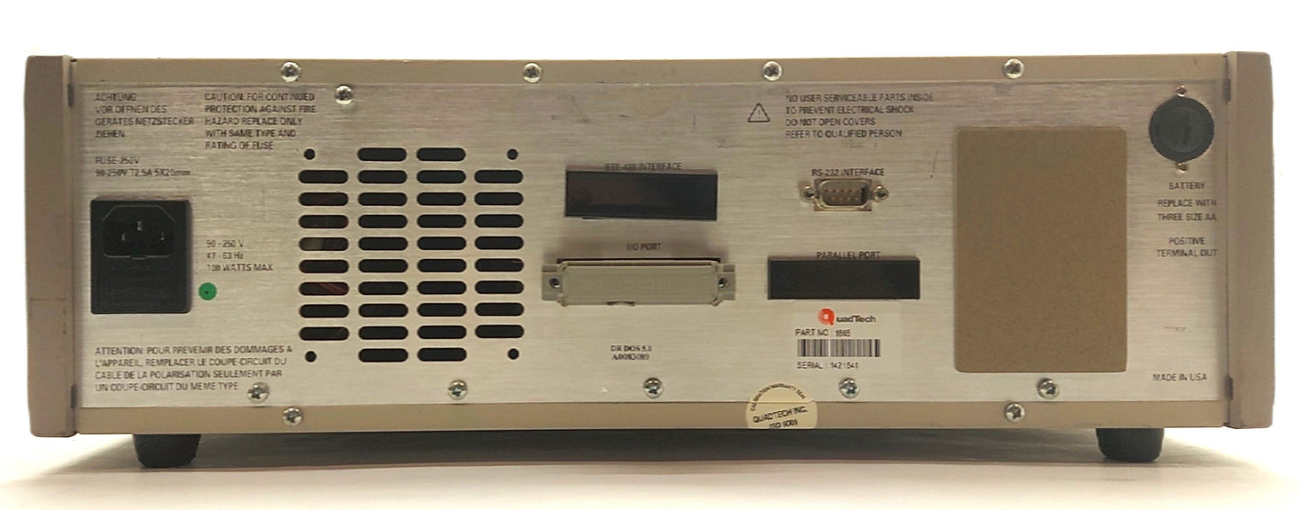 Used QuadTech 1865 Megaohmmeter/IR Tester, 1kΩ-100TΩ, 1-1000VDC, RS-232, 90-250VAC