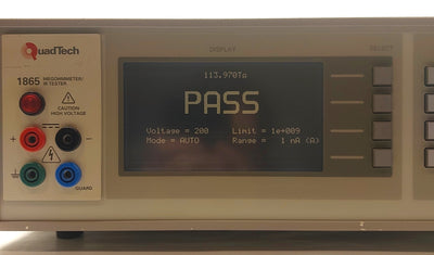 Used QuadTech 1865 Megaohmmeter/IR Tester, 1kΩ-100TΩ, 1-1000VDC, RS-232, 90-250VAC