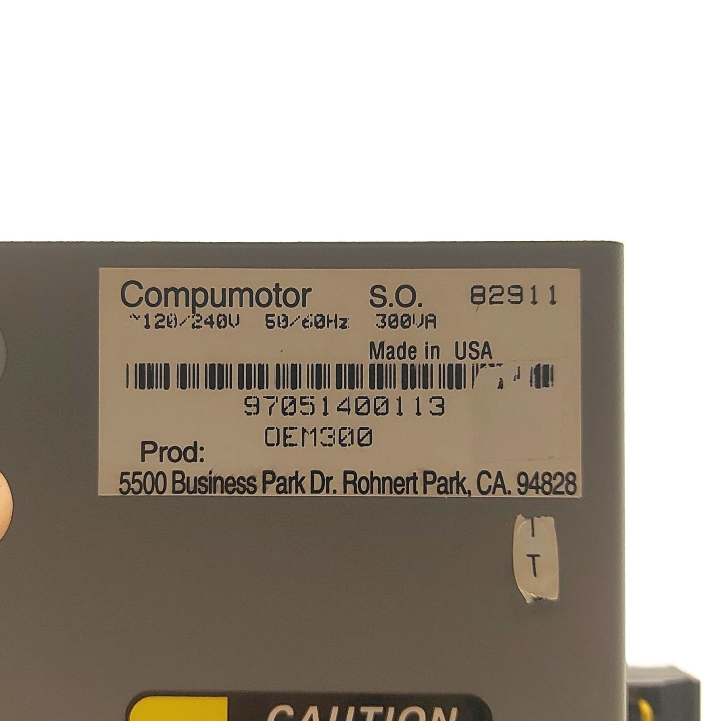 Used Parker OEM300 Compumotor Power Module, 75VDC 2.7A Output, 120/240VAC 50/60Hz