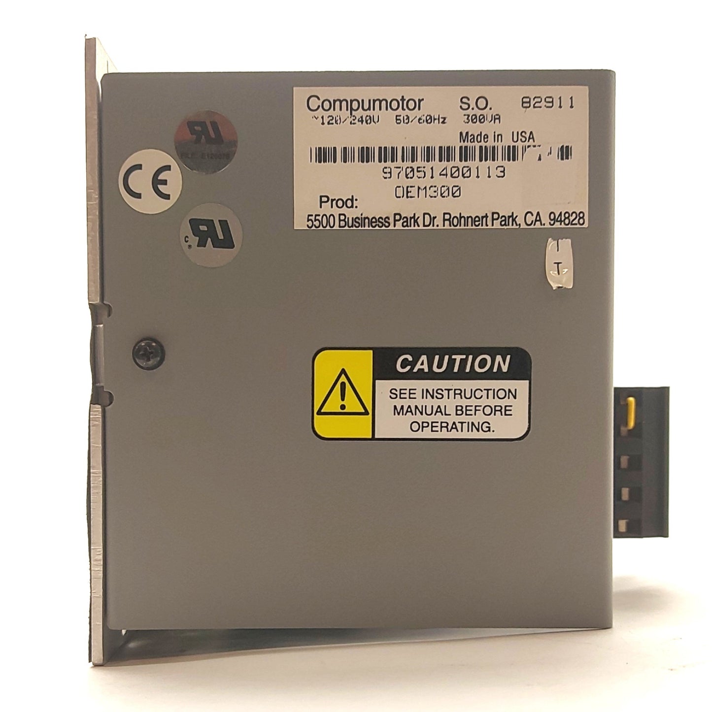 Used Parker OEM300 Compumotor Power Module, 75VDC 2.7A Output, 120/240VAC 50/60Hz