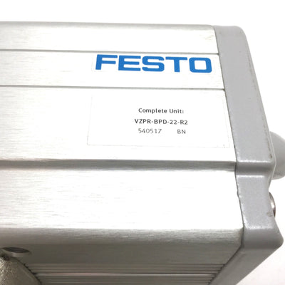 New – Open box Festo VZPR-BPD-22-R2 Ball Valve Actuator, Thread: Rp2, Actuator Ports: G1/8