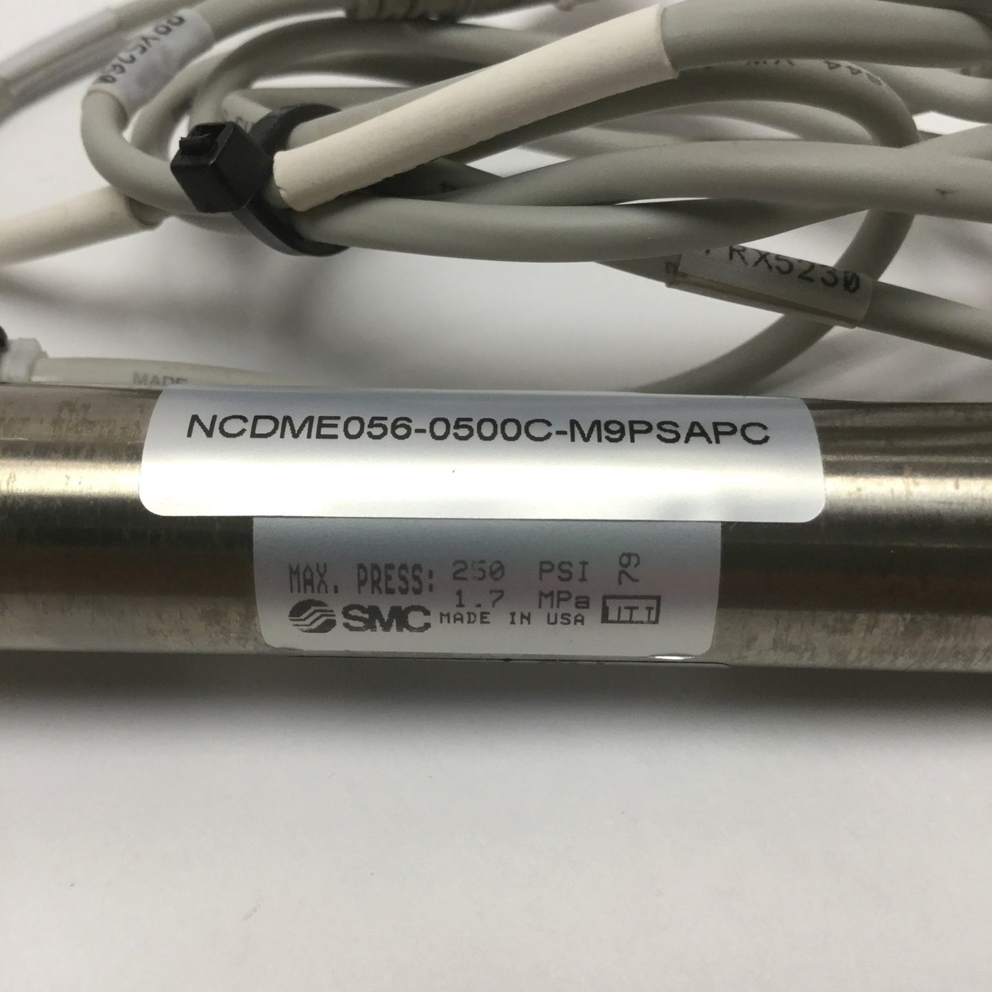 Used SMC NCDME056-0500C Air Cylinder 9/16" Bore, 5" Stroke, 250psi w/D-M9P Switches