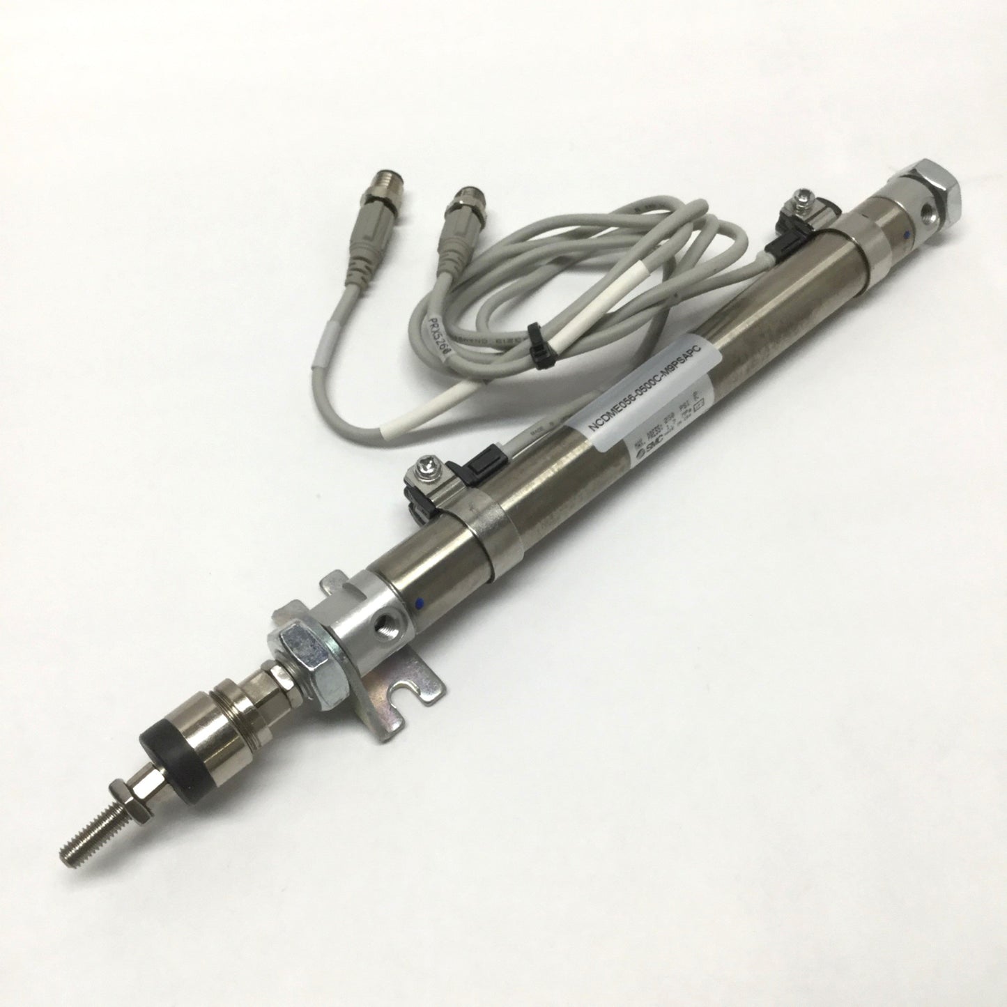 Used SMC NCDME056-0500C Air Cylinder 9/16" Bore, 5" Stroke, 250psi w/D-M9P Switches