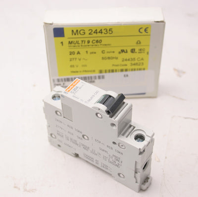 New Merlin Gerin 24435 Multi 9 C60 Circuit Breaker, 1-Pole, 20A, C Curve