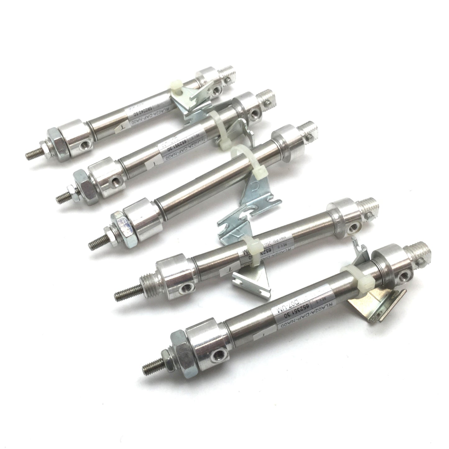 Used Lot of 5 Norgren RLA02A-DAP-NA00 Pneumatic Cylinder, Bore: 7/16", Stroke: 2"