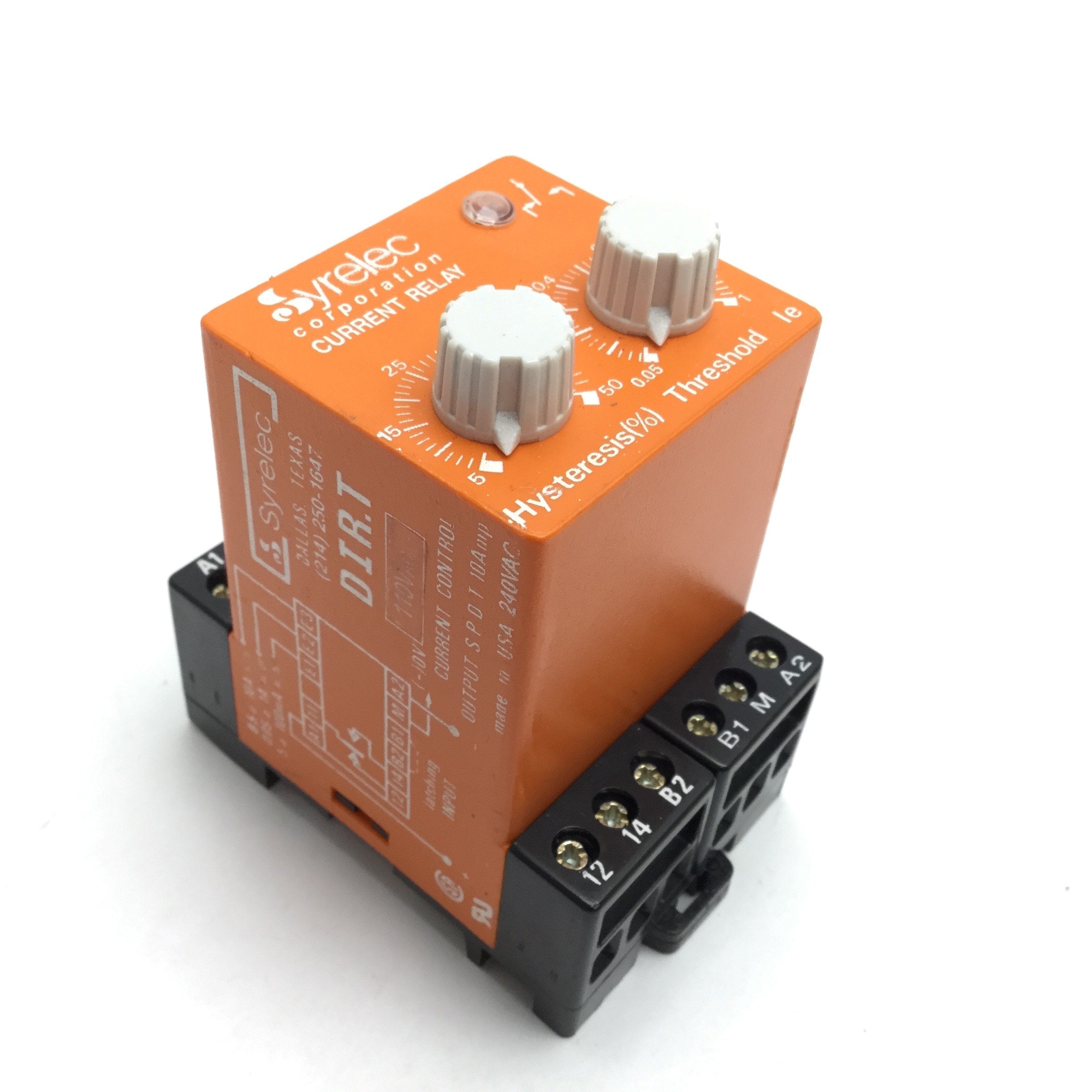 Current Control Relay Syrelec DIR.T Current Control Relay, Input: 110VAC, Output: SPDT 10A ...