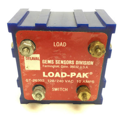 New – Open box Gems Sensors 26392 Load-Pak Solid State Relay, SPST N/O, 120/240VAC 10A