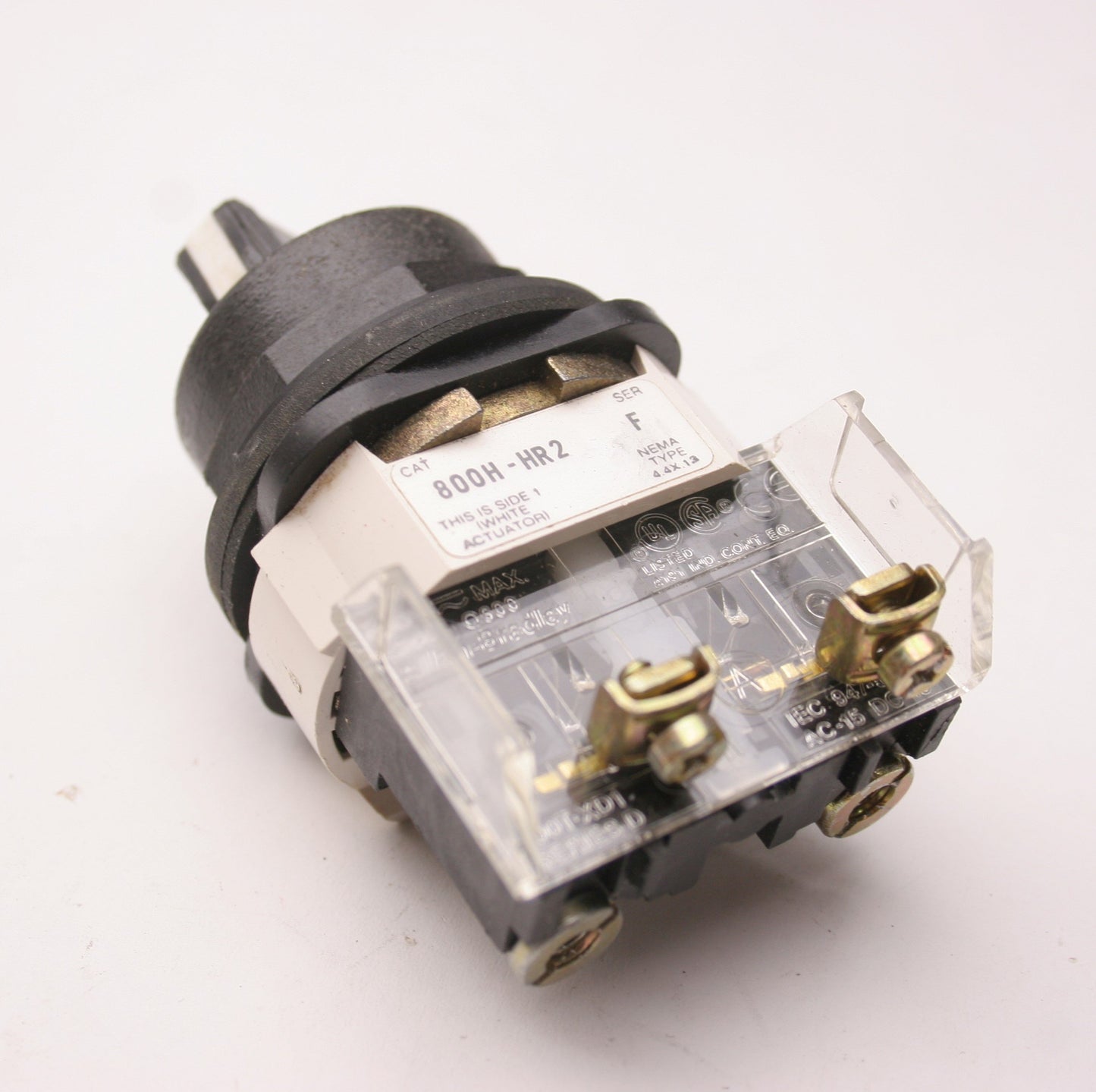 Used Allen Bradley 800H-HR2 Selector Switch 2-Position Maintained, 800T-XD1 NO NC