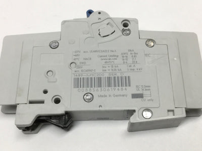 Used Allen Bradley 1489-M1C200 Miniature Circuit Breaker 1-Pole, 20A, 277VAC, C Curve