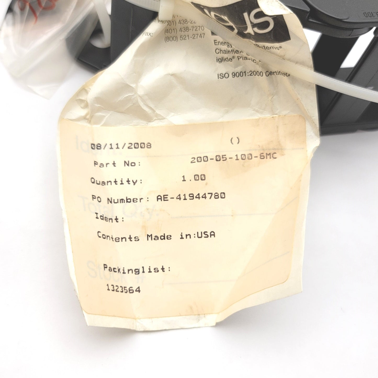 New IGUS 200.05.100 Energy-Chain Cable Hose Carrier Wireway 2-¼" x 1" x 74" 40 Links