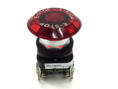 Used Allen-Bradley 800T-FXQ10XA E-Stop, 1 N.O. 1 N.C., 120VAC Lamp, 800T-XA