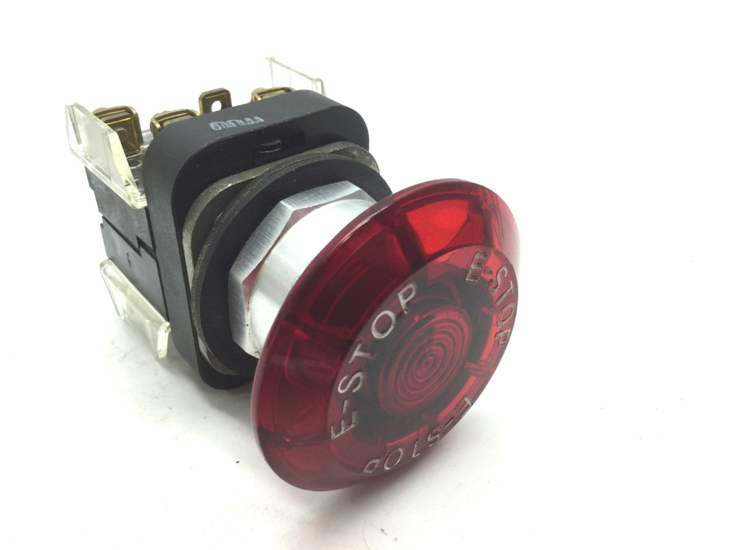 Used Allen-Bradley 800T-FXQ10XA E-Stop, 1 N.O. 1 N.C., 120VAC Lamp, 800T-XA