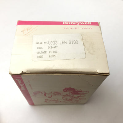 New – Open box Honeywell V933LEH2100 Solenoid Valve 24VDC 20W 100PSI 1/4"NPT Port 1/16 Orifice