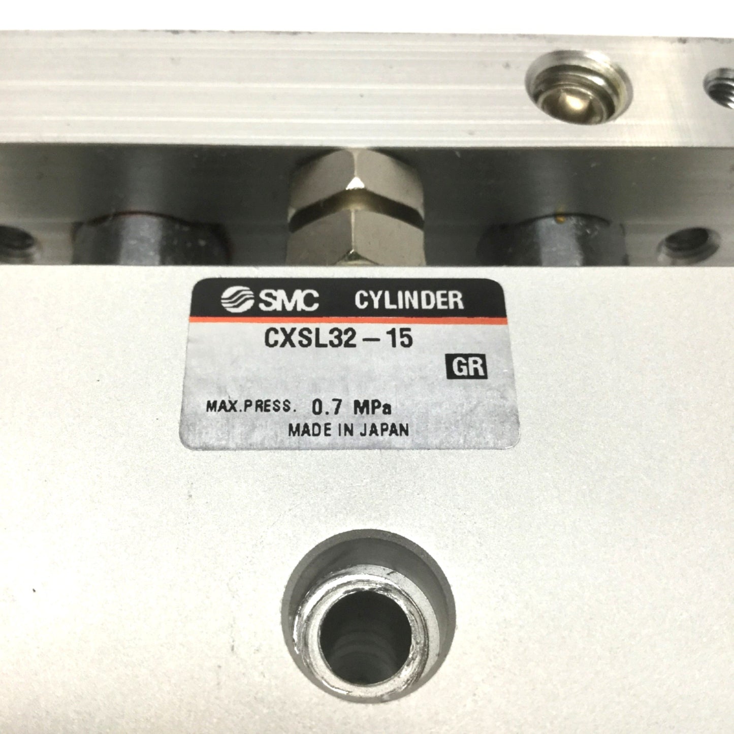 Used SMC CXSL32-15 Dual Rod Ball Bearing Guided Cylinder, 32mm Bore, 15mm Stroke