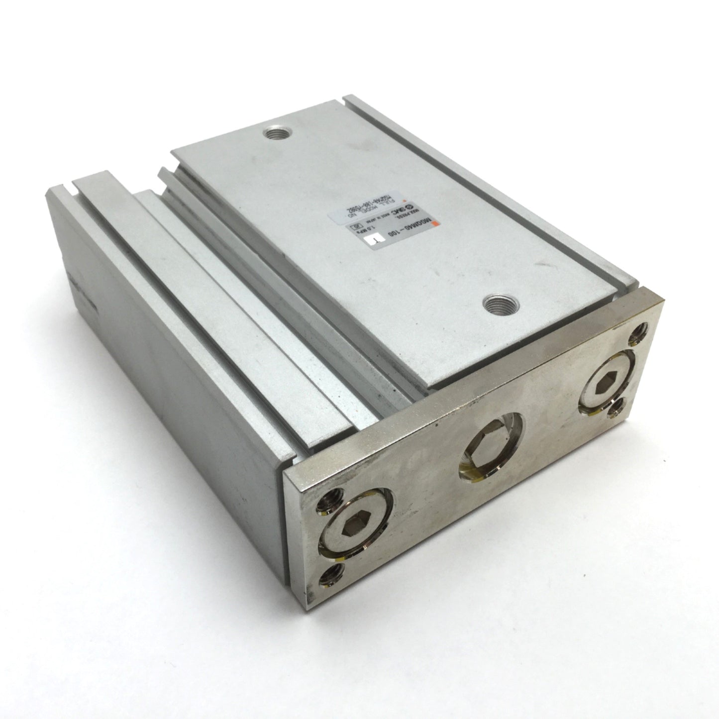 Used SMC MGQM40-100 Guided Cylinder, Bore: 40mm, Stroke: 100mm, Rc1/8, 1.0MPa